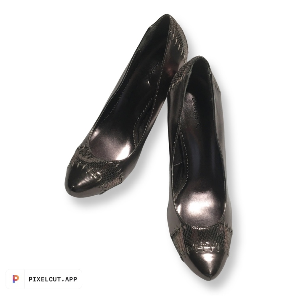 NWOT Metallic Taupe Damita K Platform Pumps-10